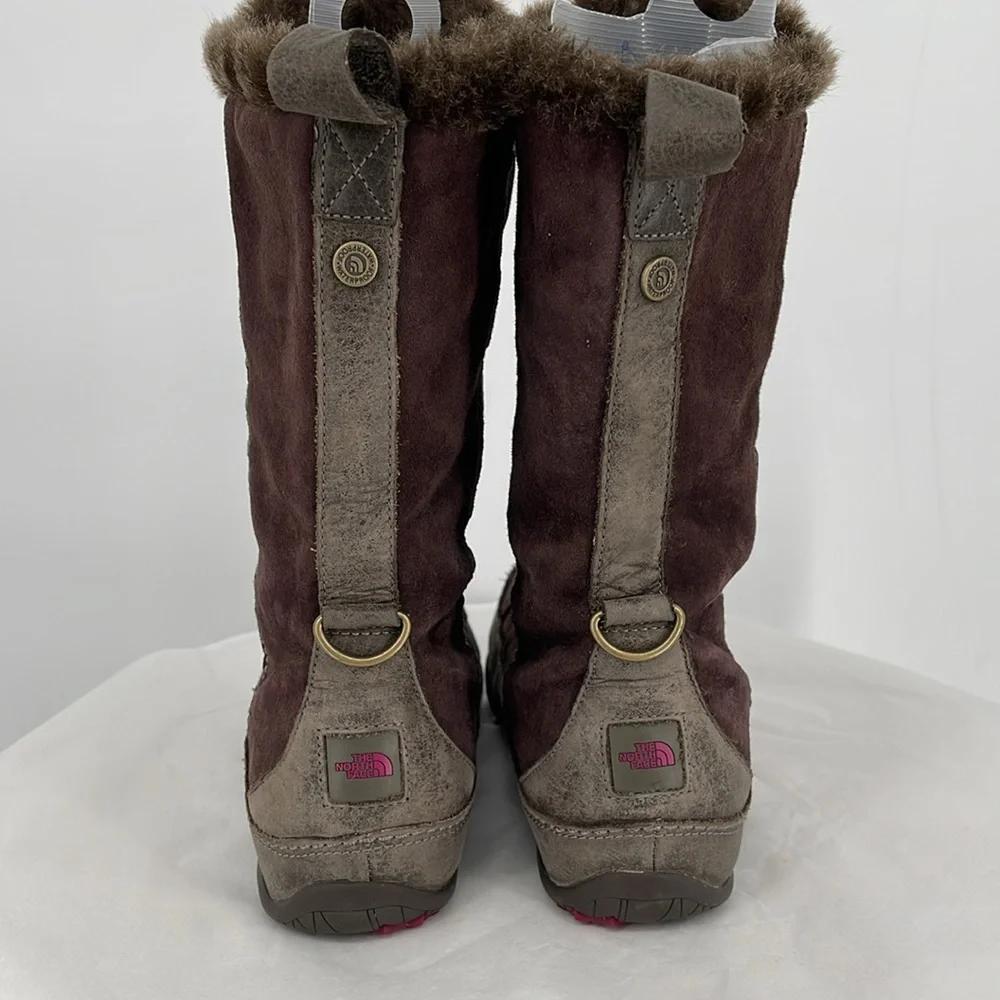 The North Face‎ Brown Suede Fur Lined Lace Up Winter Boots Womens Size 7